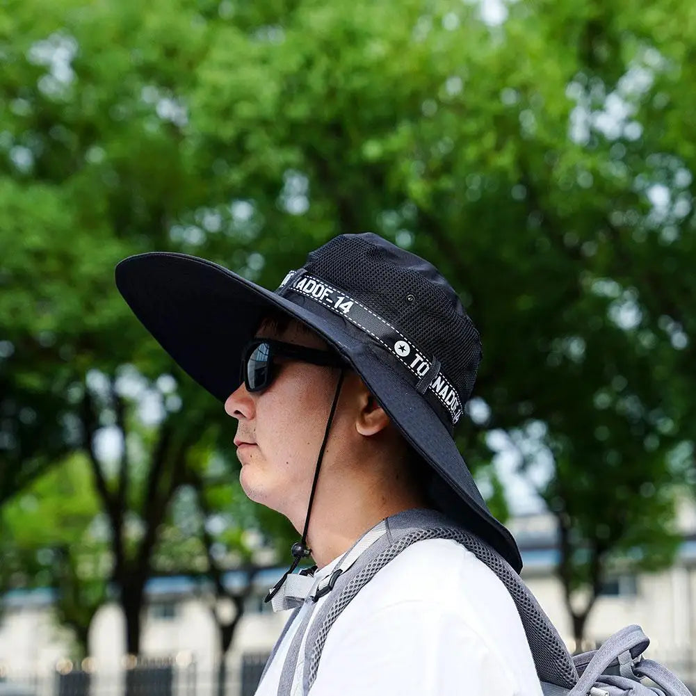 Summer Large Sun Hat Men Women Breathable Fishing Caps Sun UV Protection Mesh Fisherman Hat Hiking Outdoor Beach Cap