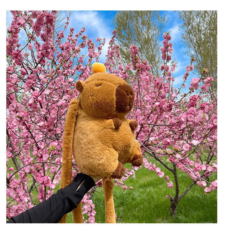 Capybara Plush Backpack Kawaii Fashion Plushie Doll Fur Bag Children's Bag Shoulder Bag Mini Knapsack Bags Gifts For Girlfriend