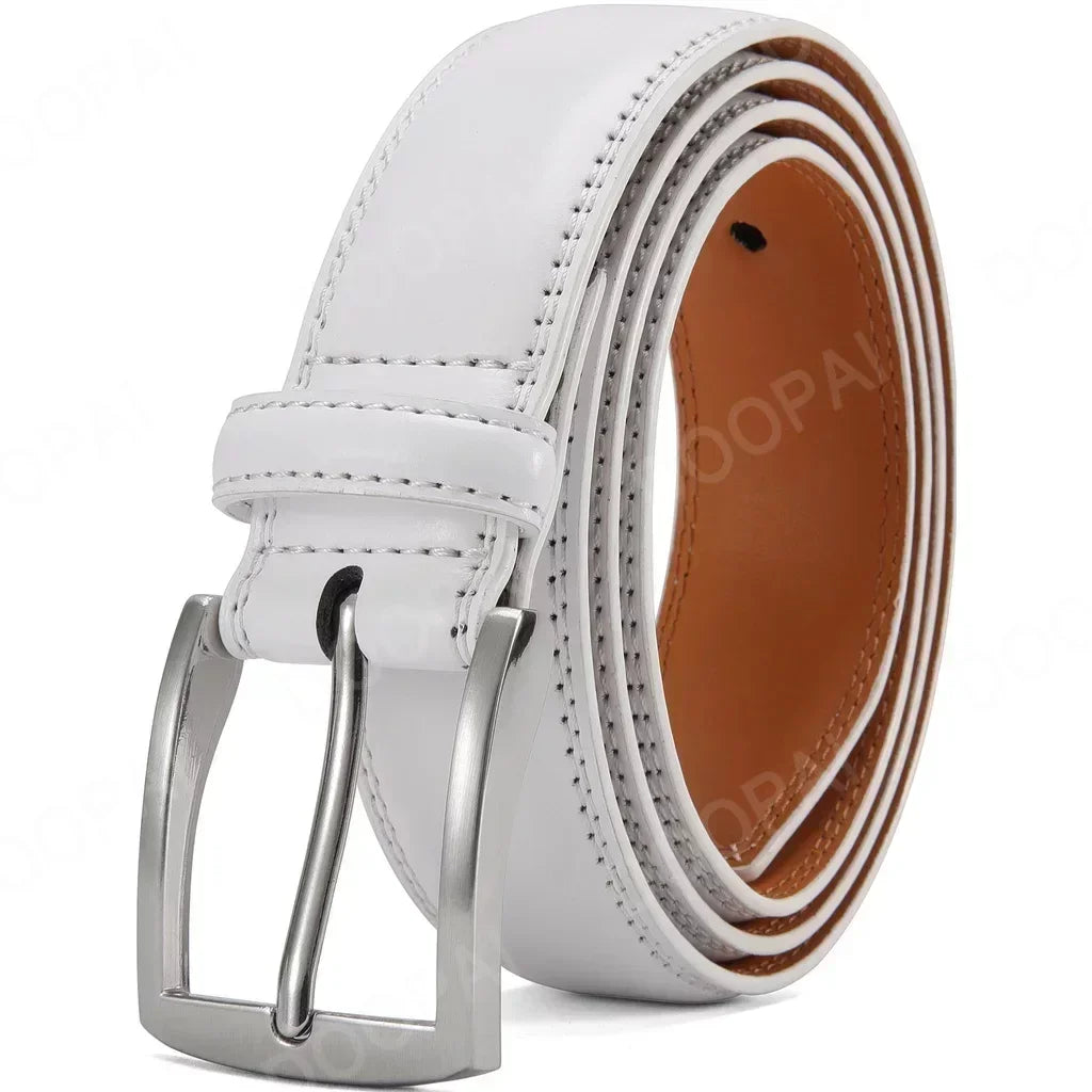 Men's Cowhide Pin Buckle Belt Fashion Genuine Leather Belt for Men High Quality Casual Jeans Belt Male Luxury Designer Business