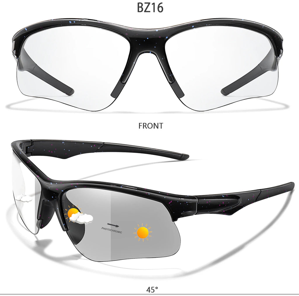 Trendy Style Photochromic Sunglasses For Men Women Outdoor Mtb Bicycle Cycling Runnging Eyewear Sports Bike Windproof Goggles