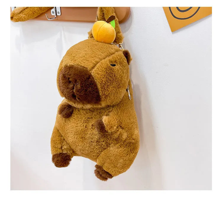 Capybara Plush Backpack Kawaii Fashion Plushie Doll Fur Bag Children's Bag Shoulder Bag Mini Knapsack Bags Gifts For Girlfriend