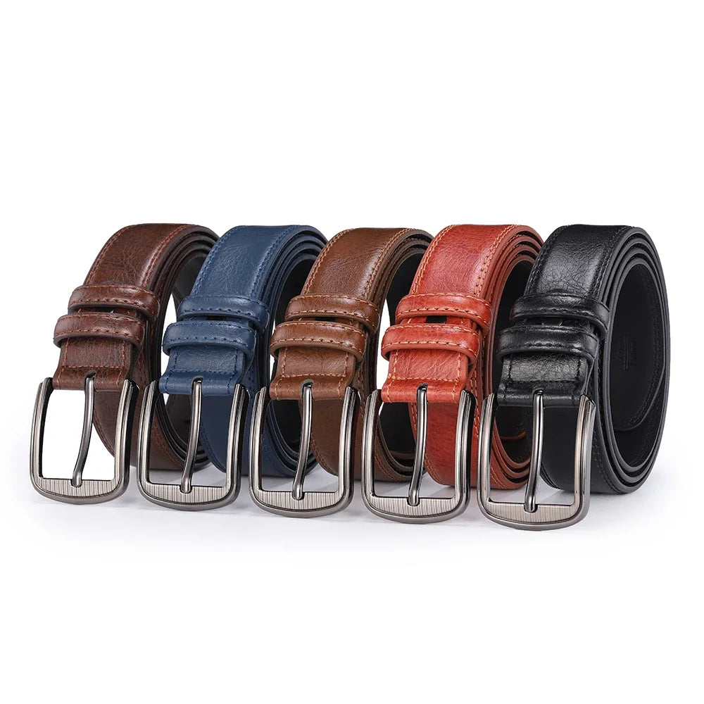 Men's Cowhide Pin Buckle Belt Fashion Genuine Leather Belt for Men High Quality Casual Jeans Belt Male Luxury Designer Business