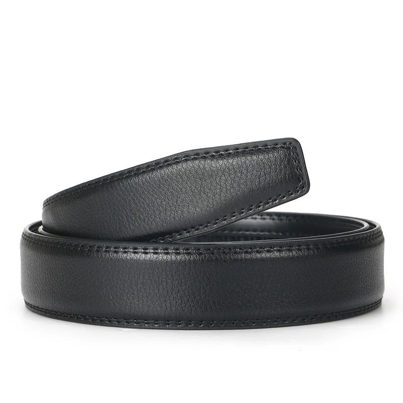 High Quality Genuine Leather Casual Belt Men, Adjustable Automatic Buckle Belts, Black/Brown Cuttable Ratchet Belt for men 2055