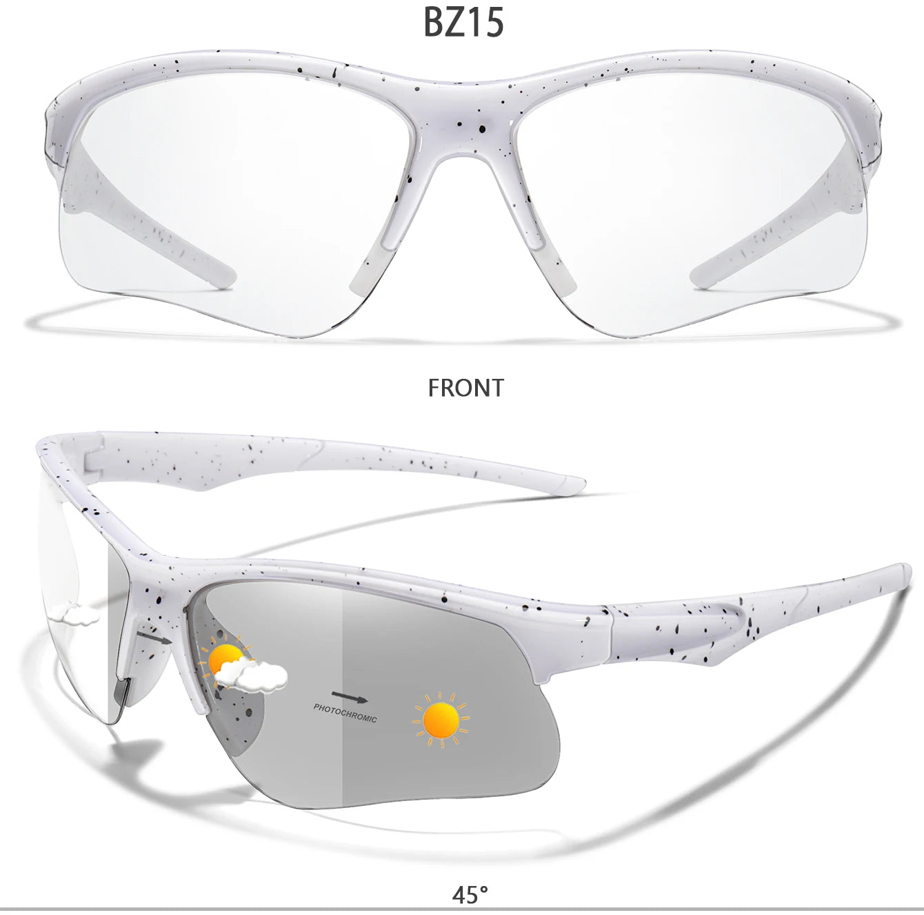 Trendy Style Photochromic Sunglasses For Men Women Outdoor Mtb Bicycle Cycling Runnging Eyewear Sports Bike Windproof Goggles